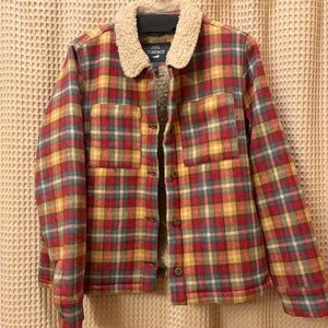 Toad&Co Plaid Jean Jacket with Sherpa Collar